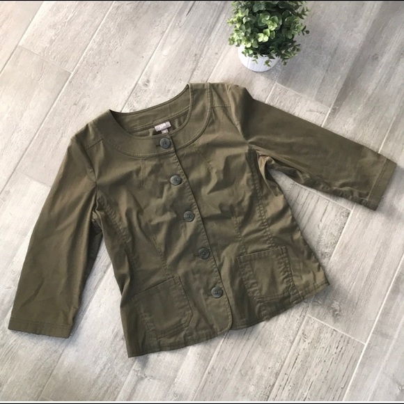 J.jill jacket  olive green - Picture 1 of 5